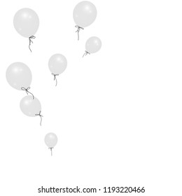 Background with white balloons, multicolored balloons.