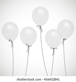 Background with white balloons, multicolored balloons.