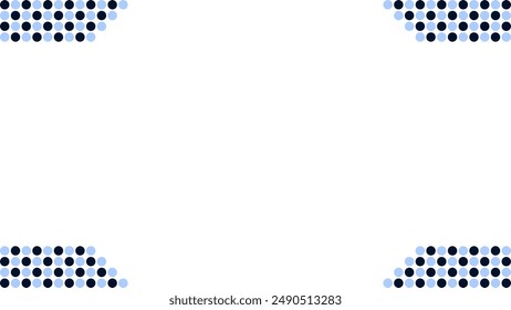 Background white with blue dots border. Vector can be used for banners, posters, power points, templates, slides, etc.