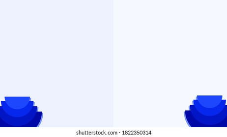 Background white with blue half circle. Vector can be used for wallpaper, template, presentation, backdrop, banner, poster, slide, etc.