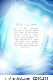 Background in white, blue and turquoise colors with space for text for your design. Magic background. New Year's background. Christmas background. Magic glow. A light in the end of a tunnel. Vector