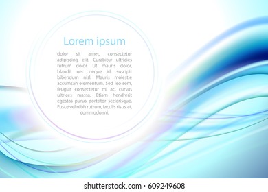 Background in white, blue and turquoise tones with wavy lines for your design. Vector