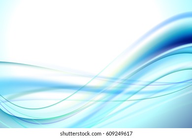 Background in white, blue and turquoise tones with wavy lines for your design. Vector