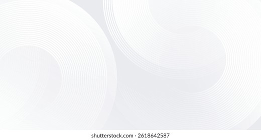 Background white background with white circle lines digital future design abstract modern art