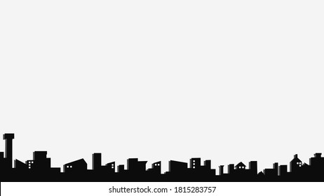 Fondo blanco con negro de ciudad, vectores