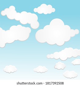 background white clouds on blue sky atmosphere vector.illustration.