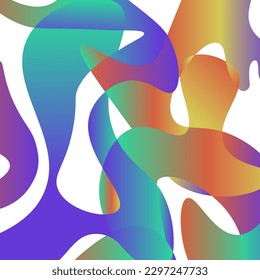 The background is white with colored gradients shapes of various shapes blur