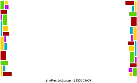 Background white with colorful border. Vector can be used for banners, posters, power points, templates, slides, etc.