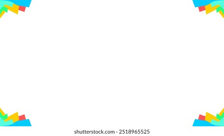 Background white with colorful elements border. Vector can be used for banners, posters, power points, templates, slides, etc.