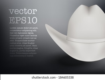 Background of White cowboy hat. Traditional symbol. Vector Illustration, eps10.