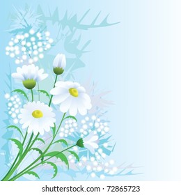 background  with white flowers