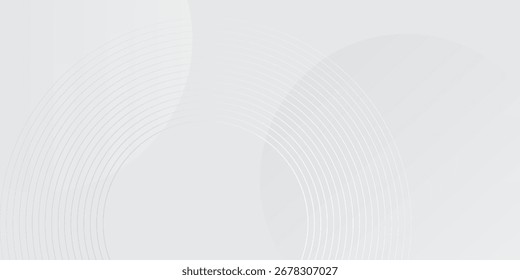 Background White geometric abstract overlap layer on bright space with lines effect decoration. Modern graphic design element circles style concept for banner,soft art