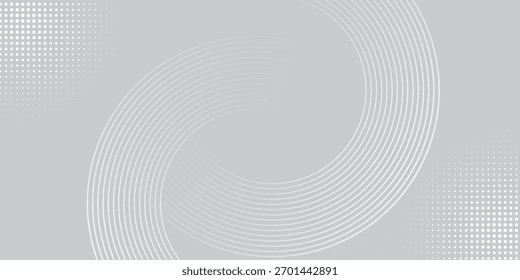 Background white glowing geometric lines. Vector Modern shiny blue circle lines pattern. Futuristic technology concept. Suit for cover, simple poster 