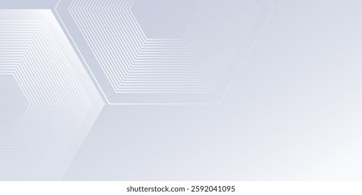 Background white background with gradient color and artistic dynamic hexagon decoration abstract modern