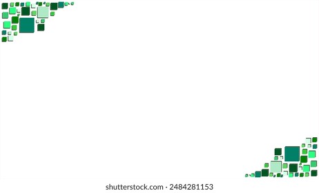 Fondo blanco con decoración cuadrada verde. El Vector se puede utilizar para Anuncios, carteles, power points, Plantillas, diapositivas, etc.