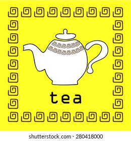background with white kettle