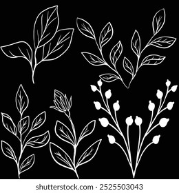 Fondo con motivo de hoja blanca en negro para el Fondo de pantalla