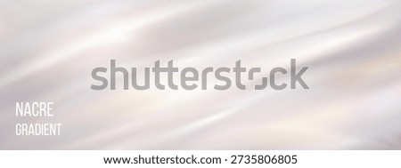 Background white light with nacre gradient pearl for texture abstract bg. Soft cream grey with gradation warm silk for neutral luxury color. Champagne studio background with blur nacre pastel.