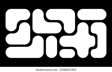 background with white liquid. metaballs pattern on black background. abstract geometric shapes collection.