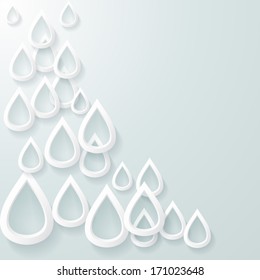 Background of white paper carved drops. Vector illustration