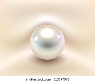 Background with white pearl, vector illustration.