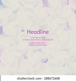 Background of white petals. The effect of haze. Isolated. Vector illustration.
