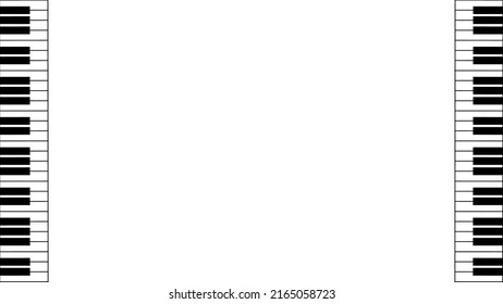 Background white with piano border. Vector can be used for banners, posters, power points, templates, slides, etc.