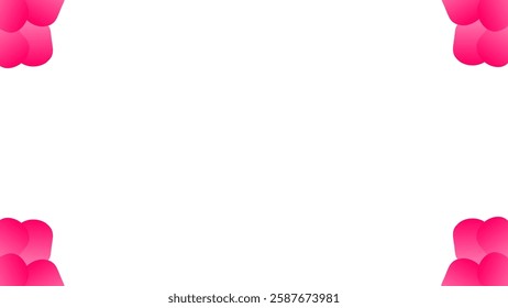 Background white with pink abstract border. Vector can be used for banners, posters, power points, templates, slides, etc.