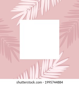 Background with white and pink leaves. Vector illustration