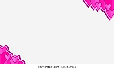 Fondo blanco con amor rosado. El vector puede utilizarse para banners, carteles, puntos de alimentación, plantillas, diapositivas, etc.