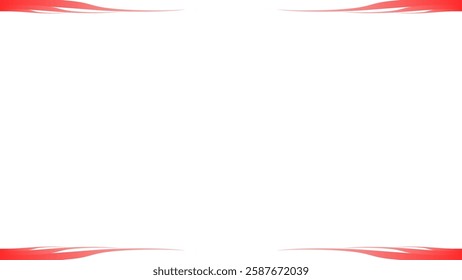 Background white with red border. Vector can be used for banners, posters, power points, templates, slides, etc.