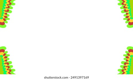 Hintergrund weiß mit rot grün gelb abstrakten Rand. Vektorgrafik kann für Banner, Poster, Power Points, Vorlagen, Folien, etc. verwendet werden.