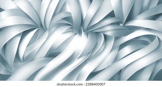 Background of white silk or paper ribbons