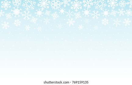 Background with white snowflakes. Vector graphic winter pattern.