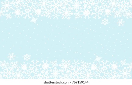 Background with white snowflakes. Vector graphic winter pattern.