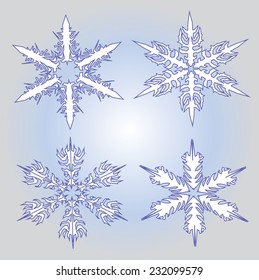 background white snowflakes, vector illustration