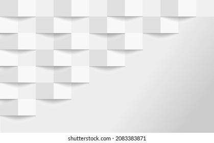 background with white squares in different shades with shadow