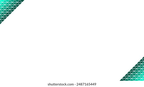 Background white with triangle tosca border. Vector can be used for banners, posters, power points, templates, slides, etc.