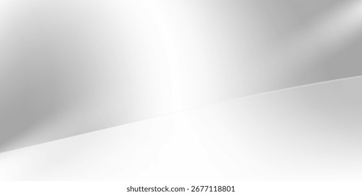 Cuarto de estudio blanco de la pared del fondo con la sombra gris, luz en el piso 3d., exhibición vacía de la cocina para la primavera, Vector EPS 10