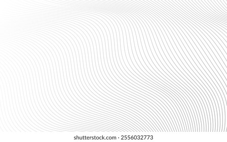 Background white wave. Abstract waves pattern. Geometric line. Light gray texture. Digital tech. Technology 3d stripe. Design of modern shape. Gray graphic lines. Mini wallpaper. Vector illustration