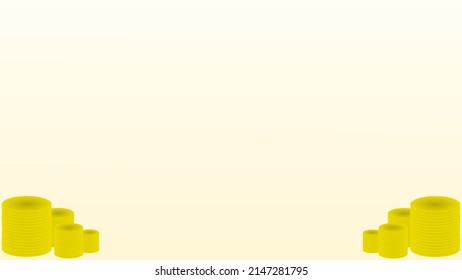 Background white with a yellow circle coin. Vector can be used for banners, posters, templates, slides, etc.