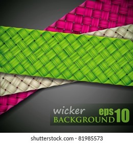 background with wicker ribbons. eps10