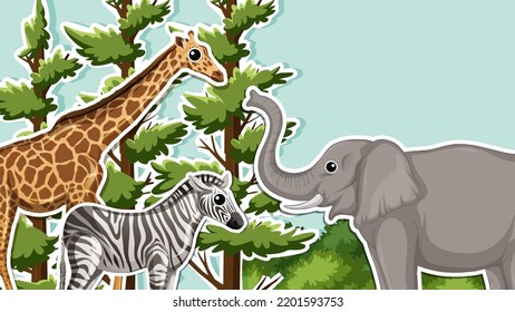 Antecedentes de animales salvajes en la ilustración forestal