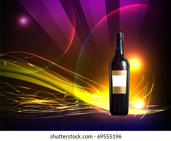 background with wine bottle