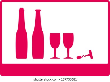 background with wine bottle and wineglass 