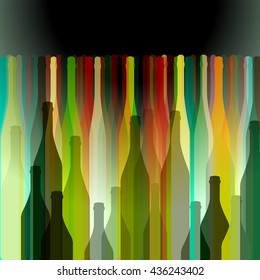 Background with wine bottles.Bottles background.Silhouette Alcohol Bottle.Vector bottles on background.Concept for bar menu.