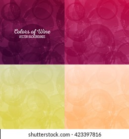 Background Wine Stains. Four Different Colors. Vector Texture