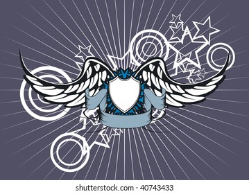 background with winged crest in vector format very easy to edit