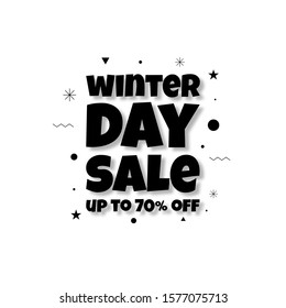 The background for Winter sale in a minimalist modern style and vintage memphis elements in black and white.  