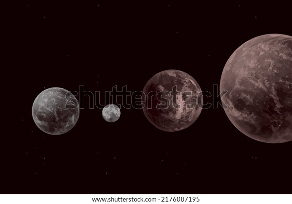 background wolf and Watercolor space and\
planets. Abstract vector\
background